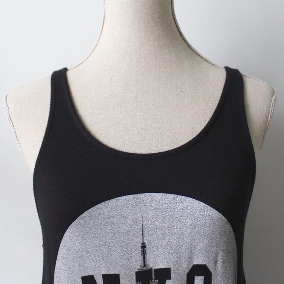 NYC Black Tank Dress with Caged Back XS/S - Picture 4 of 11